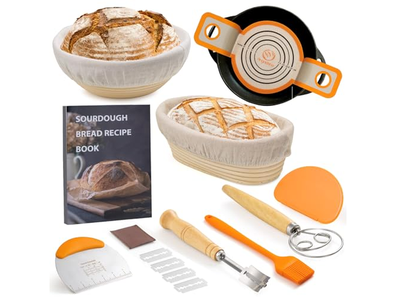 Professional Oval Banneton Liner Set with Premium Rattan Frame