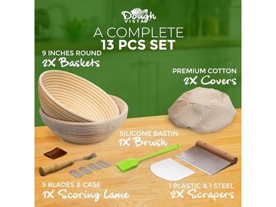 Oval Rattan Bread Fermentation Basket Banneton Proofing 9 Inch Round