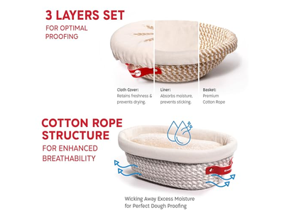 Plastic Bannetons Bread No Knead Banneton Large Silicone Diy Liner Brown