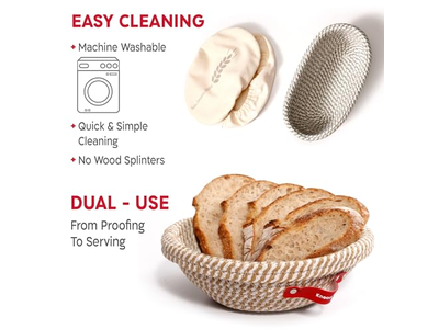 Plastic Bannetons Bread No Knead Banneton Large Silicone Diy Liner Brown