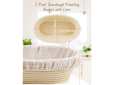 Silicone Bread Pre-Proof Basket Fermentation Set Of Large Baskets Round Benetton