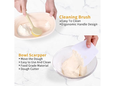 1Kg 9 Inch Oval Banneton Custom Big Size Bread Baking Kit Rectangle Rattan