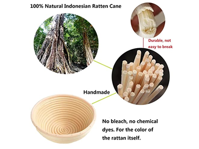 French Wicker Banneton Proving Basket Vietnam Rattan Bannetons For Sourdough