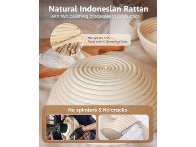 Handmade Plastic Scraper Bannetons Basket Banneton Multiple Shapes Natural Color