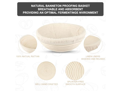 Commercial Steel-Reinforced Banneton Basket with Rattan Core