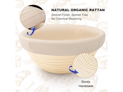 Natural Rattan Baskets Bread Baking Food Safety Oval Proof Basket