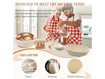 Plastic Baskets For Proofing The Dough Oval Woven Bread Basket