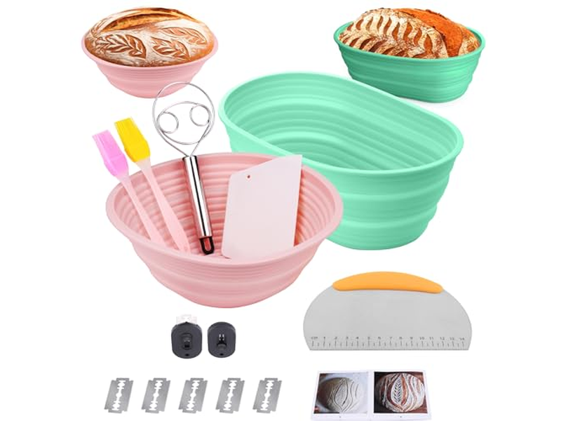 Proofing Basket Plastic Rattan Bread Set Starter Container Fermentation Blue