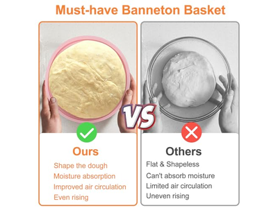 Proofing Basket Plastic Rattan Bread Set Starter Container Fermentation Blue