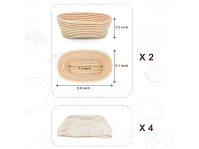 Proofing Basket Set For Home Bakers Sourdough Bread Whole Sale Benneton