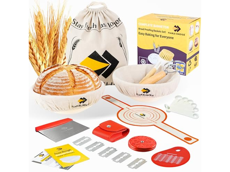 Proofing Basket Set Of 2 Round And Oval 3Pcs Bread Banneton 5Pcs Hot Sale