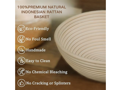 Rattan Bread Baskets Banneton Proofing Bowl Basket Benetton 23Cm