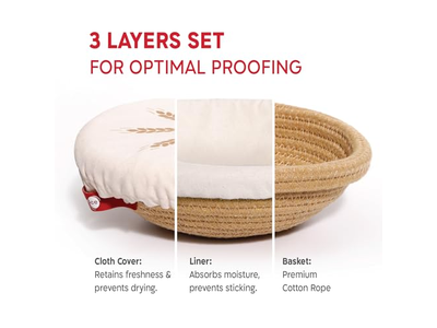 Rattan Bread Baskets Banneton Round Proofing Basket Bakery Supplies