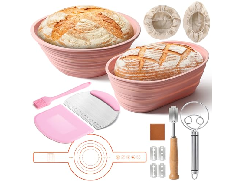 Round Oval Fermentation Basket Vine Bread PP Banetone Baguette Cake Knit