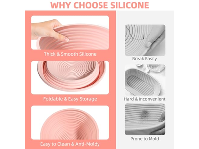 Round Oval Fermentation Basket Vine Bread PP Banetone Baguette Cake Knit